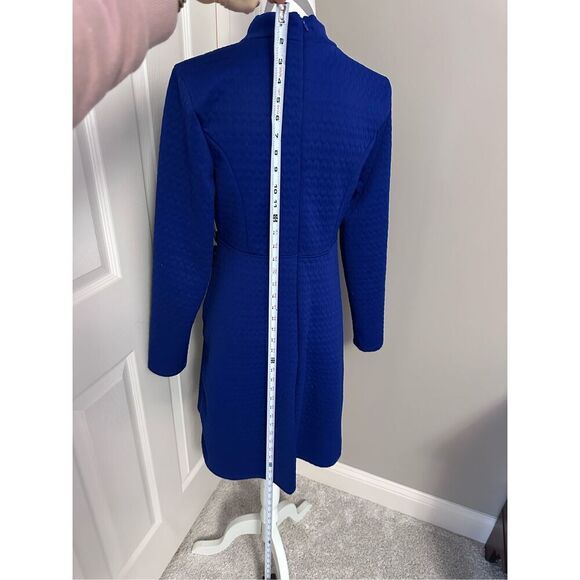 Modcloth Womens Blue Retro Mock Neck Long Sleeve Knee Length A-line Dress - Picture 5 of 13
